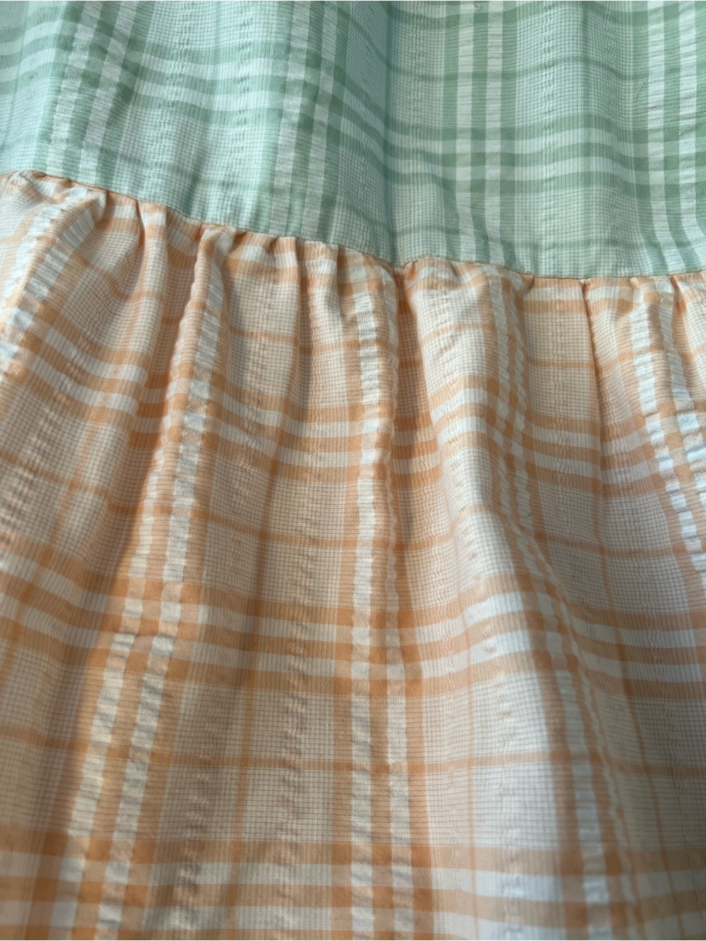 Pastel Plaid Tiered Maxi Dress - Peach, Mint & White - Picture 2 of 5